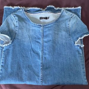 Denim Cutoff Shirt Dress